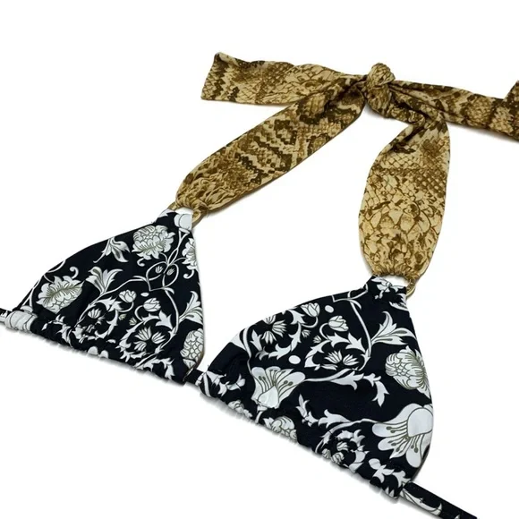 Cia Maritima Snakeskin Floral Thong Bikini - Picture 4 of 14